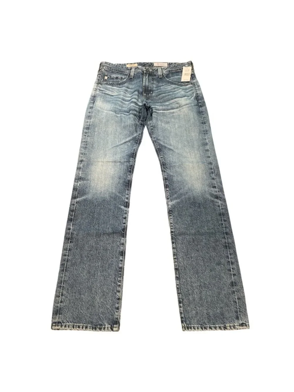 AG Matchbox Slim Straight Jean 32x33 Medium Wash Distressed Stretch AG-Ed Denim